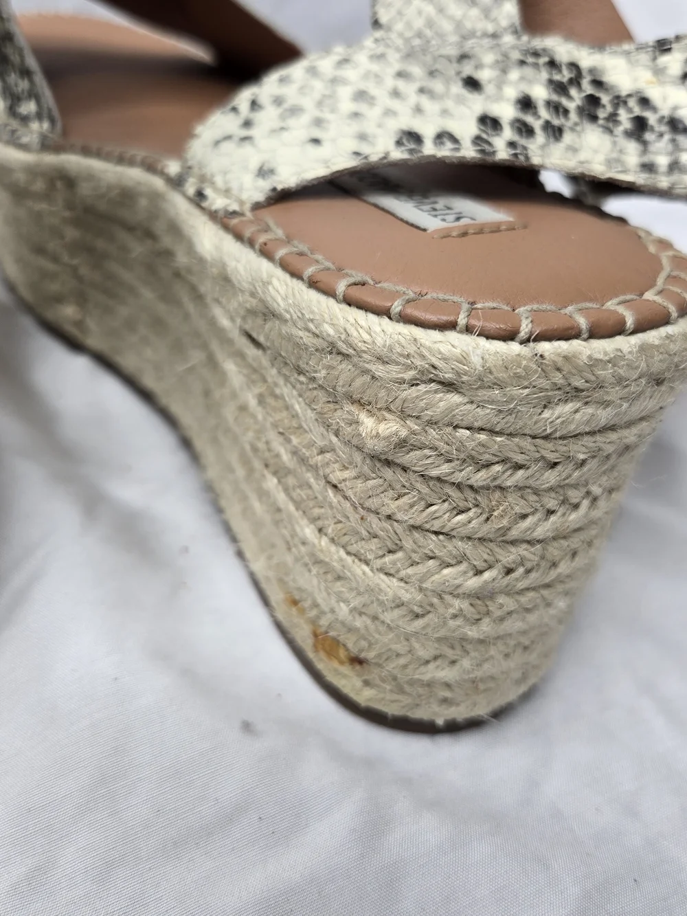 Steve Madden Cabo Snake Print Espadrille Platform Wedge Sandals Women's 9M